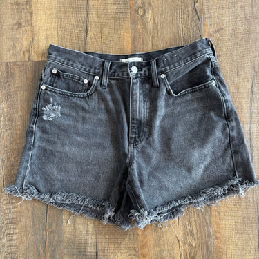 Madewell Charcoal Relaxed Mid-Length Denim Shorts, 28