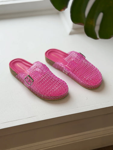 Intentionally Blank Seth Jelly Clogs in Bright Pink, 39