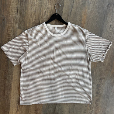 KOTN Beige Striped Tee, xlarge