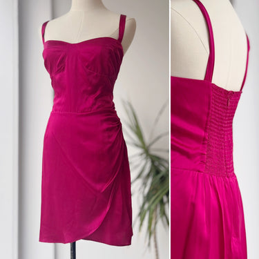 Reformation Fonda Silk Mini Dress in Rhubarb, 12