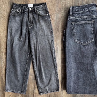 Dissh Washed Black Pleated Jeans, US 4