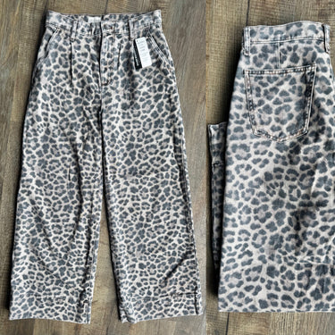 Pilcro Leopard Wide Leg Jeans, 26
