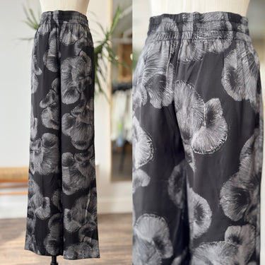 Anine Bing Black & Charcoal Patterned Pull On Pants, XS/S