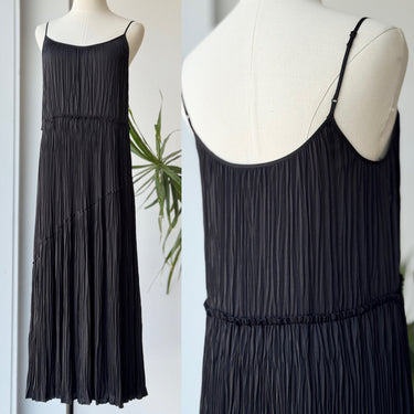 Vince Black Pleated Midi Dress, Medium