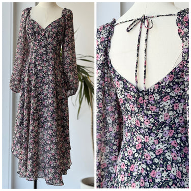 ASTR Dark Floral Long Sleeve Dress, Small