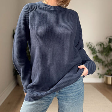 Mr Mittens Navy Knit Cotton Sweater, M/L