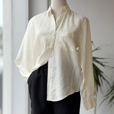Power of My People Ivory Linen Button Up, Small