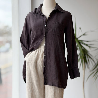 Fog Linen Charcoal Button Up, S/M