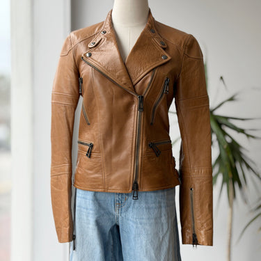 Belstaff Hackthorn Leather Biker Jacket - retail $2,250, 42