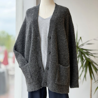 Jenni Kayne Boucle Cocoon Cardigan in Charcoal, XSmall