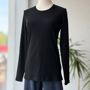 Woolx Black Ribbed Top, Large