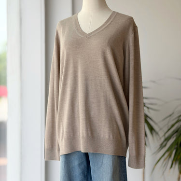 Woolx Long Sleeve V Neck Sweater, Medium