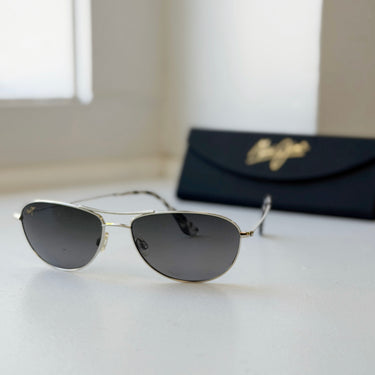 Maui Jim Brown Aviator Sunglasses with Case