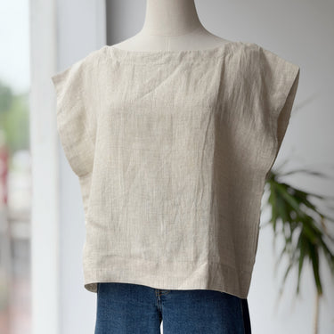 Laude The Label NWT Natural Linen Boxy Top, XLarge
