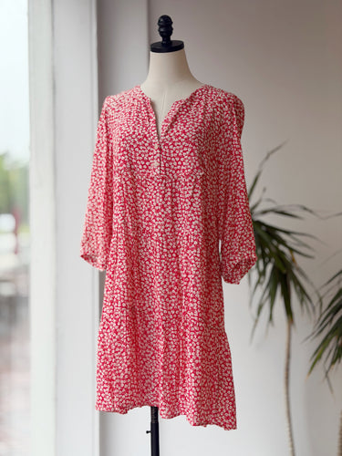 Gerard Darel Red Floral Dress, 3/Large