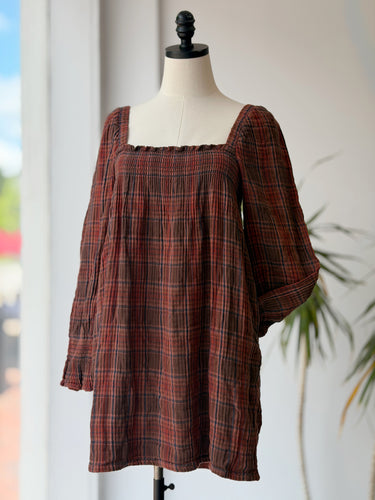 Mille Autumn Gauzy Smock Mini Dress, XSmall