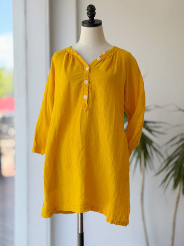 Herself Sunflower Linen Dress - AS IS, Small