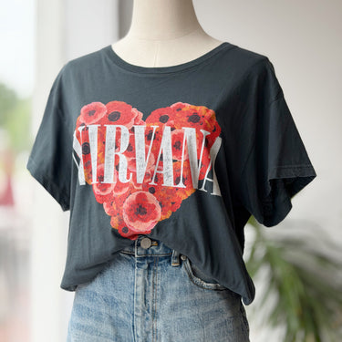 Letluv for Anthropologie Gray Nirvana T-Shirt, Large