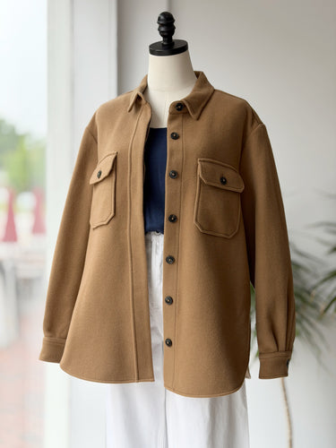 Closed Kally Shirt Jacket in Camel, Medium
