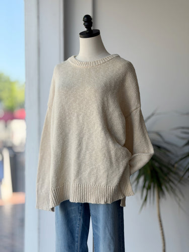 Jenni Kayne Ivory Cruise Boyfriend Sweater, Large