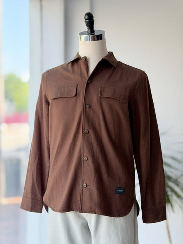 Saturdays NYC Brown Flannel Button Up, Men's Small