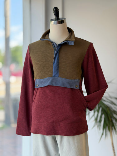 LL Bean Signature Color Block Anorak Sweatshirt, Men's Small