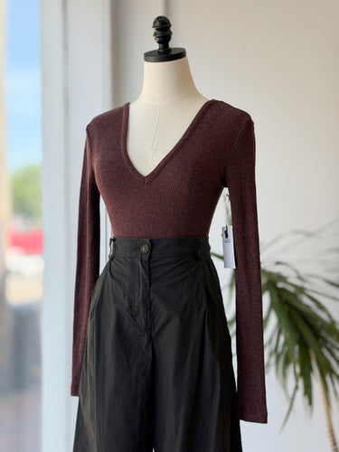 Agolde NWT Darla Bodysuit in Raisin, Small
