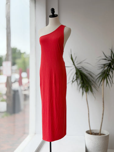 Wilfred NWT Marschino Red One Shoulder Dress, Large
