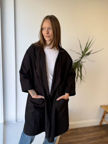 Elizabeth Suzann Black Cotton Harper Jacket, Free Size