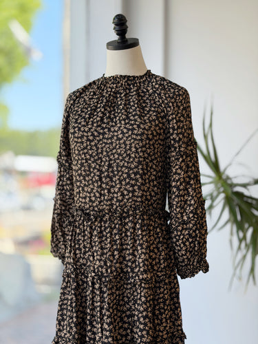 The Great The Windchime Dress in Navy Crescent Floral, 0