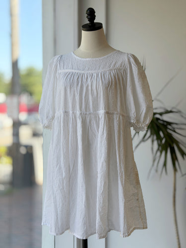 Natalie Martin Ivory Textured Mini Dress, Small