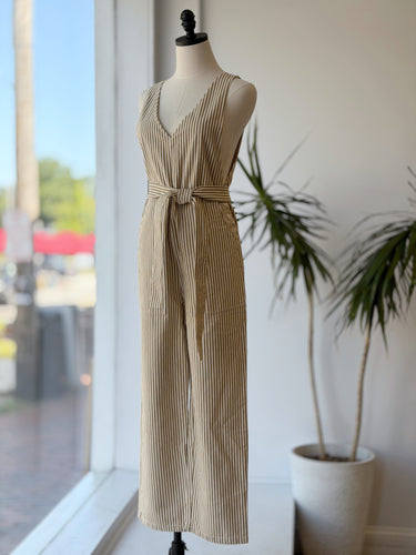 Alex Mill NWT Ollie Overalls in Railroad Stripe Khaki/Ivory, XSmall