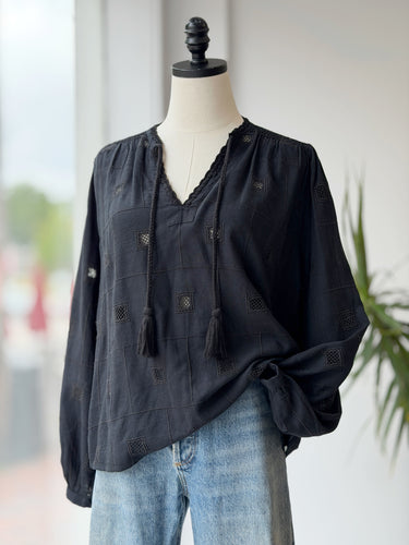 ba&sh Black Mesh Block Top, 0/XS