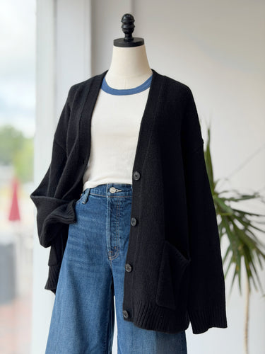 Jenni Kayne NWT Cashmere Spencer Cardigan in Black, XLarge