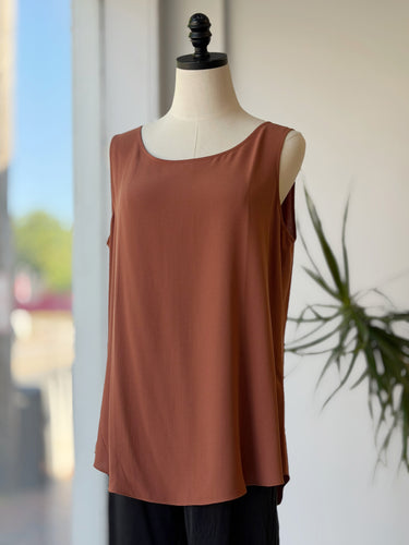 Eileen Fisher Silk Clay Tank Top, Medium