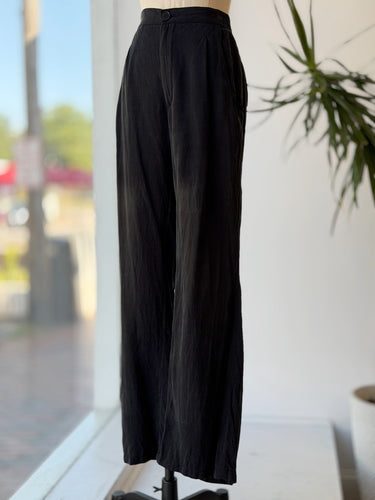 Djerf Avenue Black Pleat Pants, Small