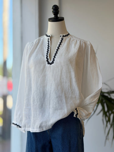 Birds of Paradis Linen Bailey Blouse, XSmall