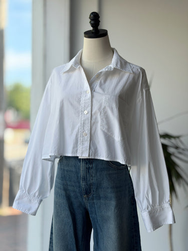 Suzie Kondi Ivory Crop Blouse, Medium