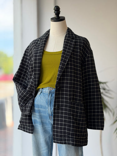 Madewell Waffleback Shaw Blazer in Windowpane, Small