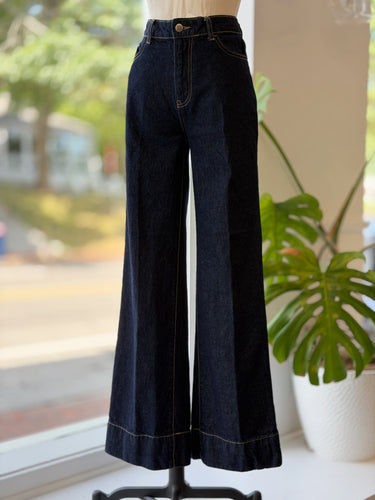 MNG Dark Denim Wide Leg Jeans, US 6
