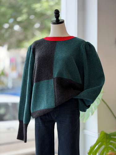 Clare V NWT Mariella Check Sweater, XXLarge