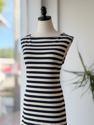 J.Crew NWT Navy Stripe Boat Neck Dress, Medium