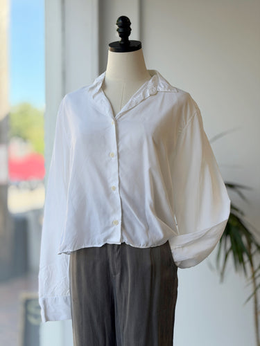 Djerf Avenue Boxy White Button Up, XLarge