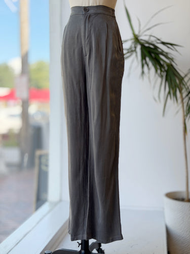 Djerf Avenue Cupro Blend Gray Pants, Small