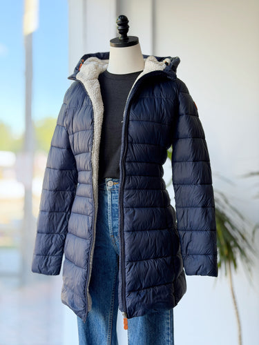 Save The Duck AS IS Navy Midi Puffer Jacket- general wear, XXS