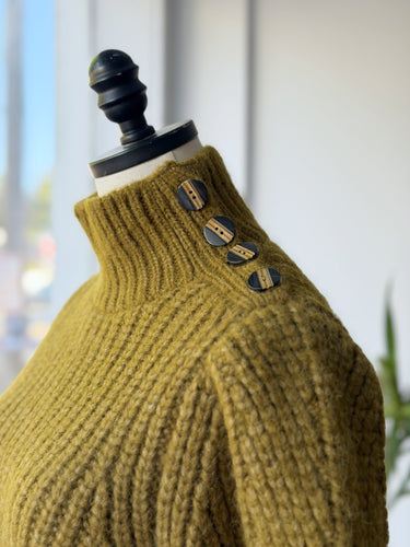 Ulla Johnson Alana Pullover Sweater in Olive Tapenade, XSmall