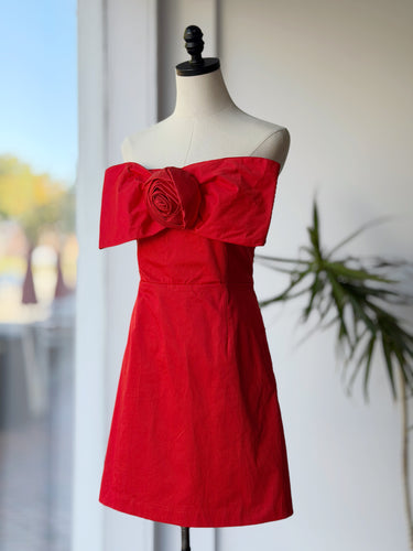 Hutch Rosette Red Mini Dress, Large
