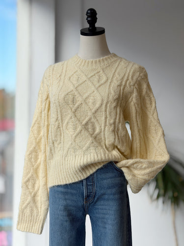 Rolla's NWT Cable Knit Sweater in Cream, Small