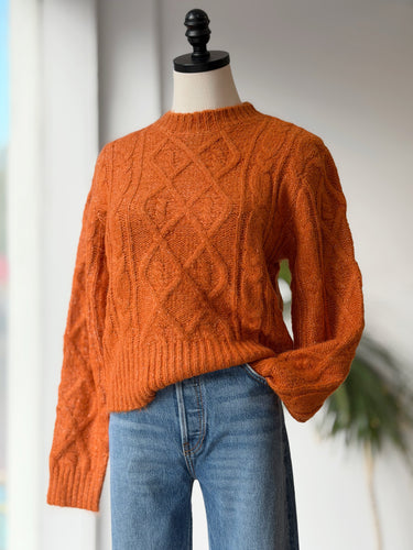 Rolla's NWT Cable Knit Sweater in Rust, Medium