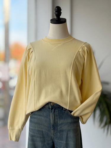 Sezane AS IS Alexa Sweatshirt in Yellow- small stains, XS
